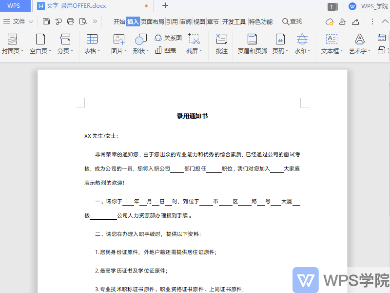 【WPS文字新手入门课】如何在文档中 插入空白页